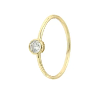 Roman Joyero Anillos<Anillo solitario de plata con circonita en talla brillante
