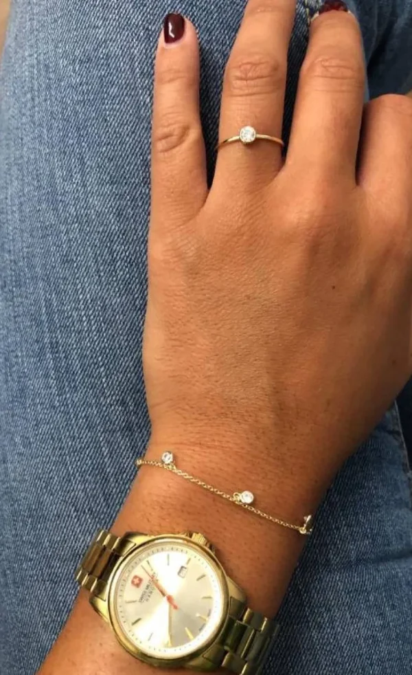 Roman Joyero Anillos<Anillo solitario de plata con circonita en talla brillante