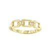 Roman Joyero Anillos<Anillo TAJO en oro amarillo de 18 kilates con circonitas