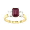Roman Joyero Anillos<Anillo TALADOR en oro 18 ktes centro talla esmeralda con baguettes