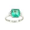 Roman Joyero Anillos<Anillo TOULON esmeralda y diamantes talla baguetes en oro blanco 18 ktes