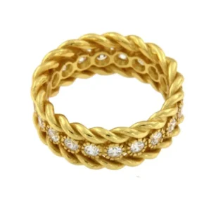 Roman Joyero Anillos<ANTURIO, anillo de plata dorado con circonitas.