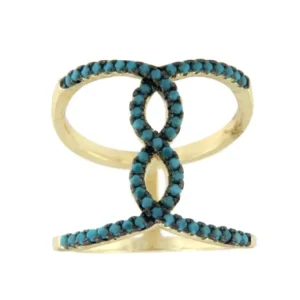 Roman Joyero Anillos<APOLONIA, anillo de plata de ley dorada con turquesas