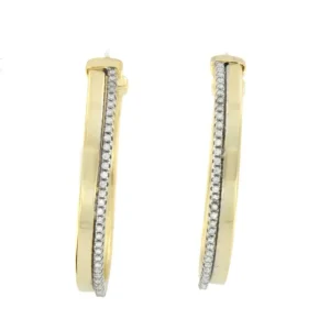 Roman Joyero Pendientes<Argolla grande de plata de primera ley con hilera circonitas