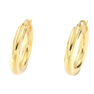 Roman Joyero Pendientes<Argolla lisa BIRAN oro amarillo 18 kilates cuerpo redondeado