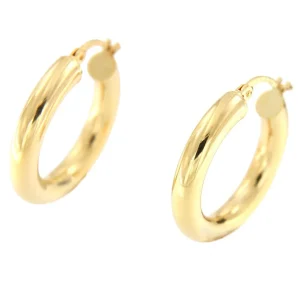 Roman Joyero Pendientes<Argolla lisa BIRAN oro amarillo 18 kilates cuerpo redondeado
