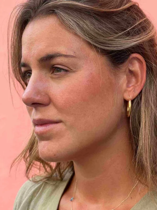 Roman Joyero Pendientes<Argolla lisa BIRAN oro amarillo 18 kilates cuerpo redondeado
