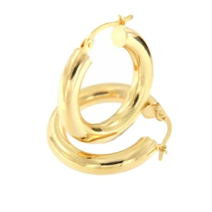 Roman Joyero Pendientes<Argolla lisa BIRAN oro amarillo 18 kilates cuerpo redondeado