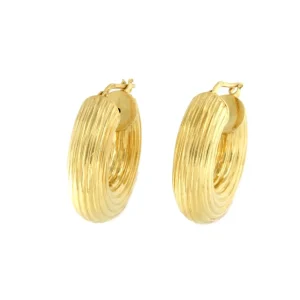 Roman Joyero Pendientes<Argollas CASABLANCA en plata 1ª ley bañada oro