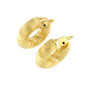 Roman Joyero Pendientes<Argollas CASABLANCA en plata 1ª ley bañada oro