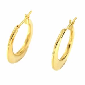 Roman Joyero Pendientes<Argollas de oro redondeadas YASIN en 18 kilates aplanadas