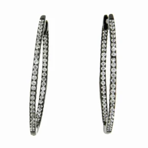 Roman Joyero Pendientes<Argollas de plata con baño de oro o de rodio y circonitas