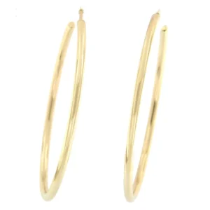 Roman Joyero Pendientes<Argollas de tubo de plata de ley con baño de oro amarillo