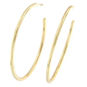 Roman Joyero Pendientes<Argollas de tubo de plata de ley con baño de oro amarillo