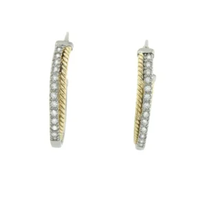 Roman Joyero Pendientes<Argollas dobles de plata con baño de oro