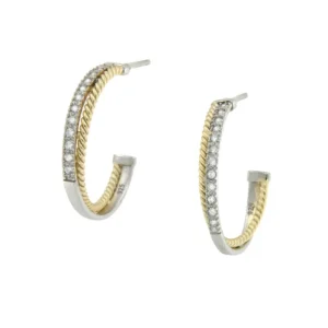Roman Joyero Pendientes<Argollas dobles de plata con baño de oro