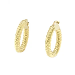 Roman Joyero Pendientes<Argollas galloneadas VELMAT en oro amarillo de 18 kilates