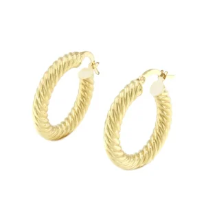 Roman Joyero Pendientes<Argollas galloneadas VELMAT en oro amarillo de 18 kilates