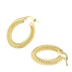 Roman Joyero Pendientes<Argollas galloneadas VELMAT en oro amarillo de 18 kilates