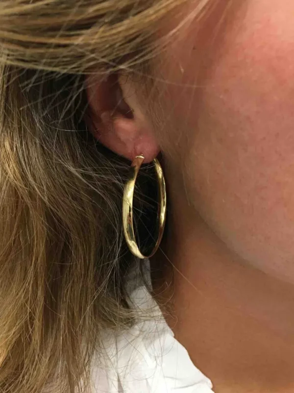 Roman Joyero Pendientes<Argollas oro amarillo TUVAL huecas en 18 kilates muy ligeras