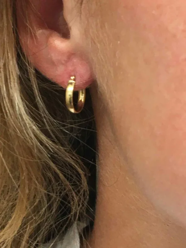 Roman Joyero Pendientes<Argollas oro amarillo YAKUT huecas en 18 kilates muy ligeras