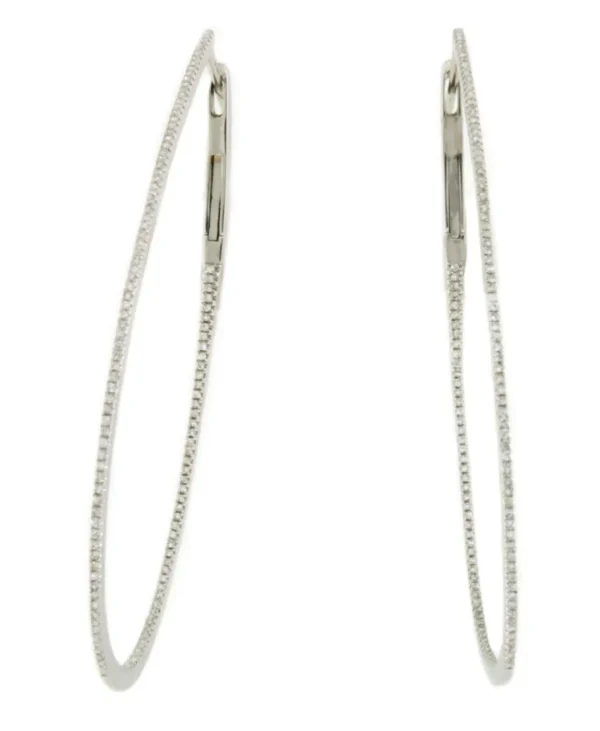 Roman Joyero Pendientes<Argollas ovaladas ZALENCO en oro blanco de 18 ktes con brillantes