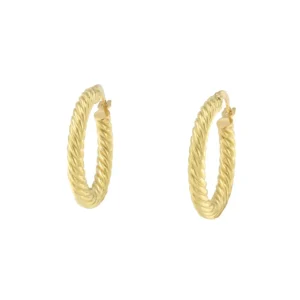 Roman Joyero Pendientes<Aro con gallones ISMAT en oro amarillo de 18 kilates y brillo