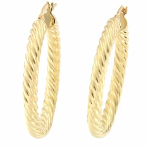 Roman Joyero Pendientes<Aro con gallones ISMET en oro amarillo de 18 kilates y brillo