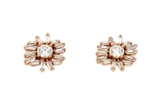 Roman Joyero Pendientes<ARTEM, pendientes cortos de plata con circonitas baguette