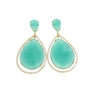 Roman Joyero Pendientes<ASCLEPIOS, pendientes de plata con circonitas y cuarzo amazonite
