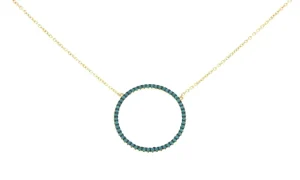 Roman Joyero Cadenas Y Gargantillas<ASHANTI, cadena corta de plata con círculo de turquesas
