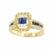 Roman Joyero Anillos<ASPETTA anillo oro amarillo con brillantes y zafiros dos colores
