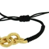 Roman Joyero Pulseras<AZUL, pulsera de macrame con plata dorada.