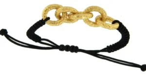 Roman Joyero Pulseras<AZUL, pulsera de macrame con plata dorada.