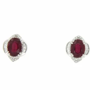 Roman Joyero Pendientes<BALABAN pendientes Rubies en oro blanco baguettes y brillantes
