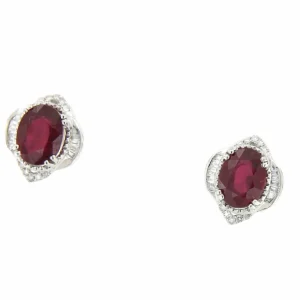 Roman Joyero Pendientes<BALABAN pendientes Rubies en oro blanco baguettes y brillantes