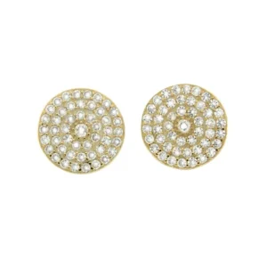 Roman Joyero Pendientes<BAQUIDIAS, pendientes de plata dorada con circonitas