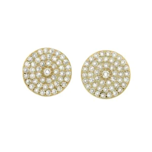 Roman Joyero Pendientes<BAQUIDIAS, pendientes de plata dorada con circonitas