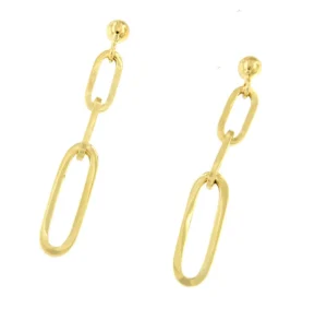 Roman Joyero Pendientes<BENEDICTIS pendientes largos eslabón completo plata bañado oro