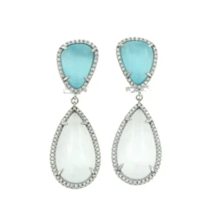 Roman Joyero Pendientes<BERDY, pendientes de plata con piedras y circonitas