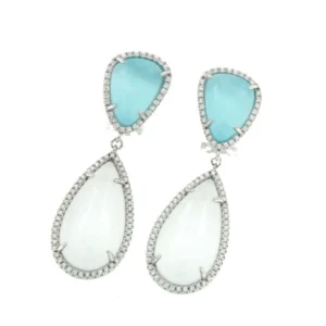 Roman Joyero Pendientes<BERDY, pendientes de plata con piedras y circonitas