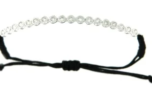 Roman Joyero Pulseras<BLANCO, pulsera de macrame con plata rodiada.