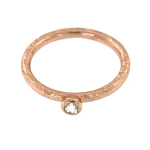 Roman Joyero Anillos<BOJ, anillo de plata rosada con circonita.
