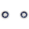 Roman Joyero Pendientes<BRAKE pendientes oro blanco brillantes y taipes de zafiros