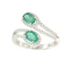 Roman Joyero Anillos<BRAMADOR anillo oro blanco brillantes y ovales tu y yo en color