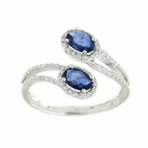Roman Joyero Anillos<BRAMADOR anillo oro blanco brillantes y ovales tu y yo en color