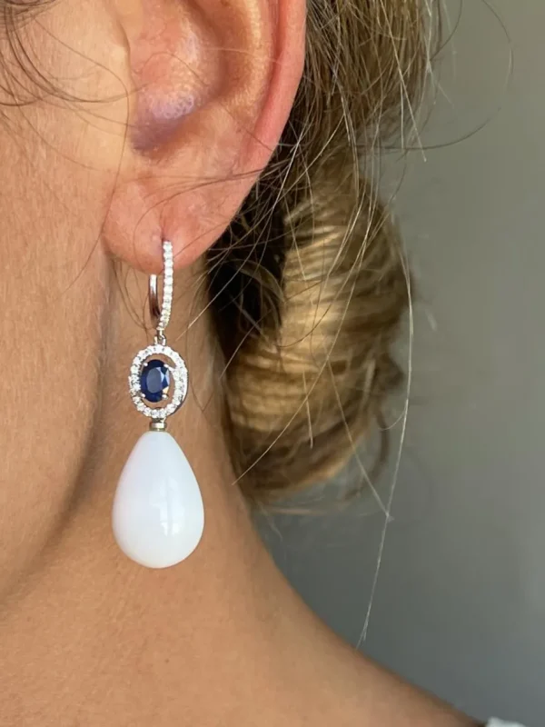 Roman Joyero Pendientes<BRIEF, pendientes desmontables de brillantes y zafiros