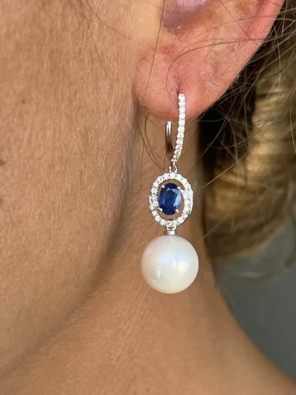 Roman Joyero Pendientes<BRIEF, pendientes desmontables de brillantes y zafiros