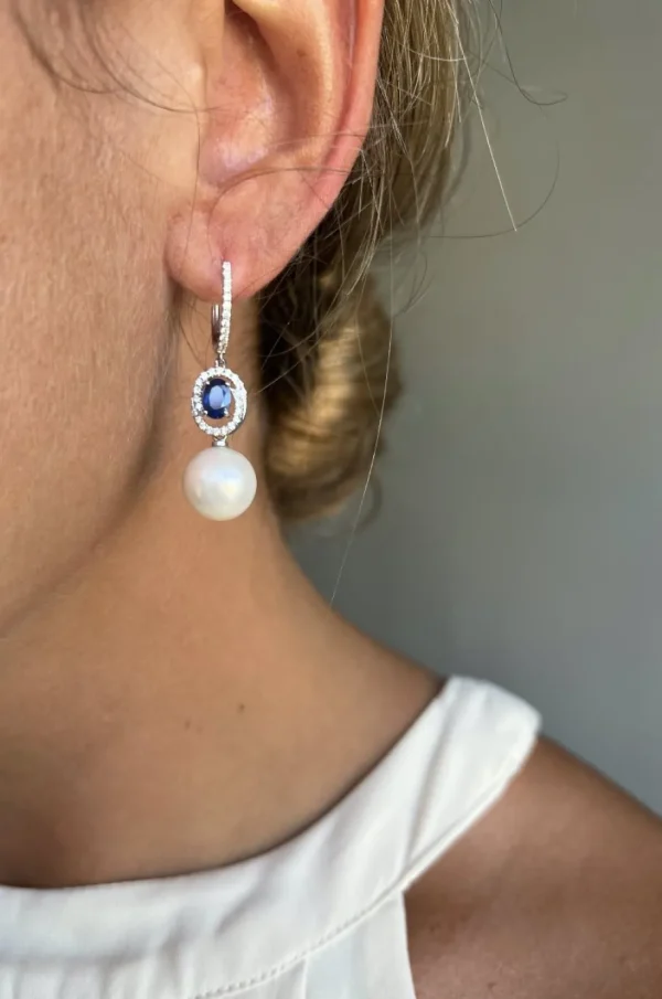 Roman Joyero Pendientes<BRIEF, pendientes desmontables de brillantes y zafiros