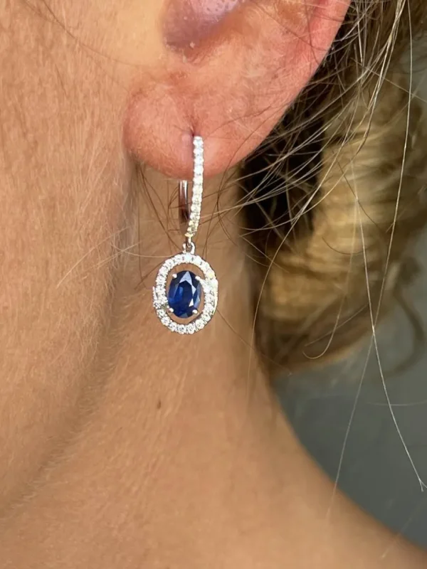 Roman Joyero Pendientes<BRIEF, pendientes desmontables de brillantes y zafiros